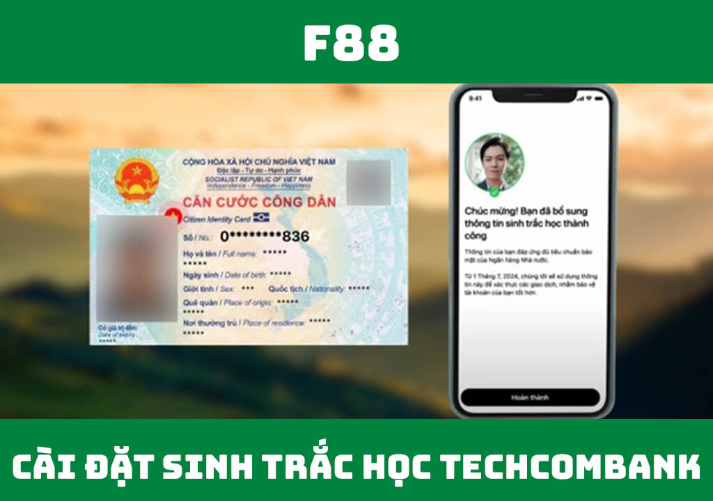 cài đặt sinh trắc học Techcombank