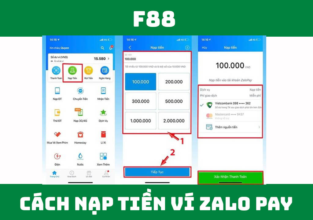 cách nạp tiền ví Zalo Pay