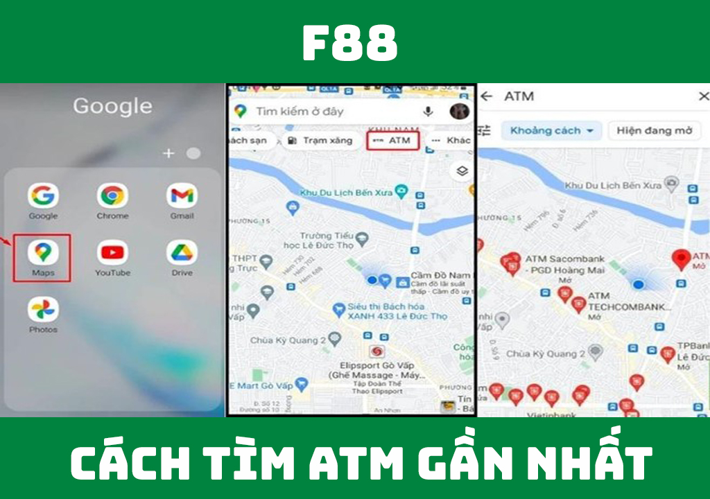 cách tìm ATM gần nhất