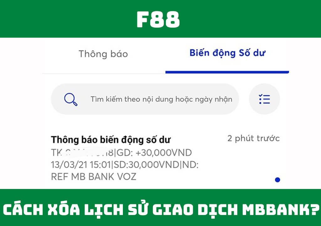 cách xóa lịch sử giao dịch MB Bank