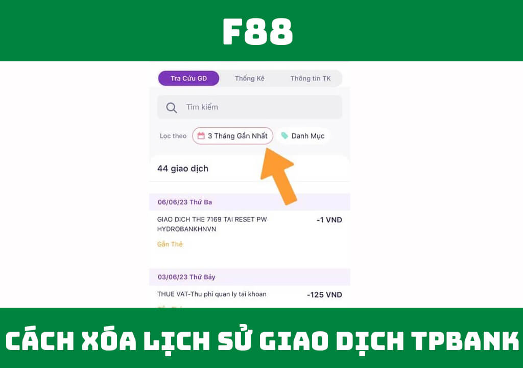 Cách xóa lịch sử giao dịch TPBank