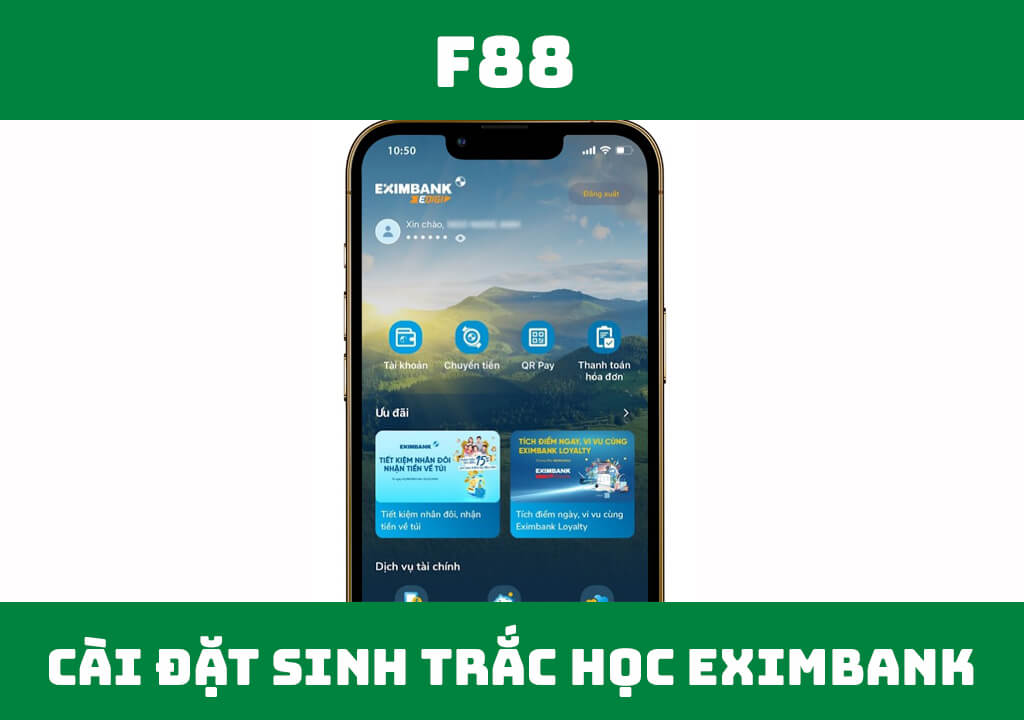 Cài đặt sinh trắc học Eximbank