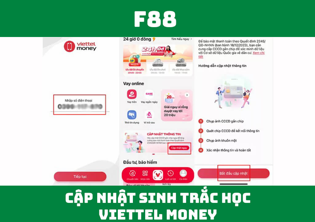 cập nhật sinh trắc học Viettel Money