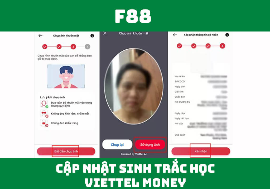 cập nhật sinh trắc học Viettel Money