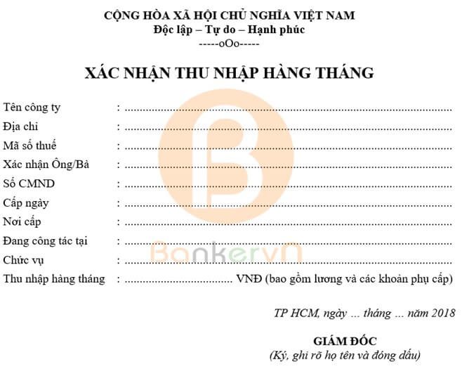 Cách làm giấy chứng minh thu nhập cá nhân