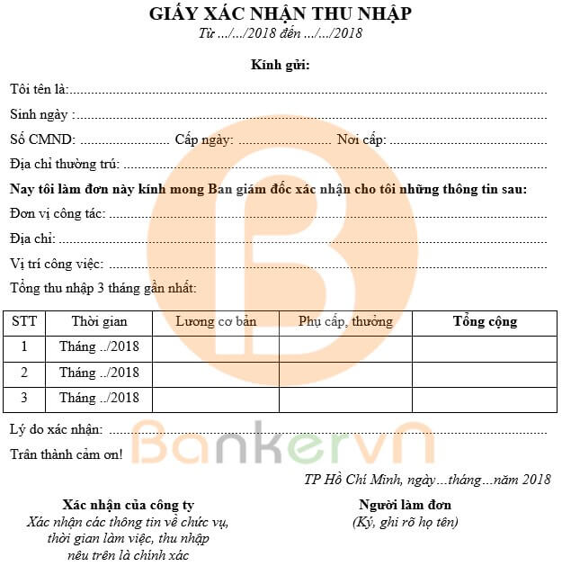 Cách làm giấy chứng minh thu nhập cá nhân